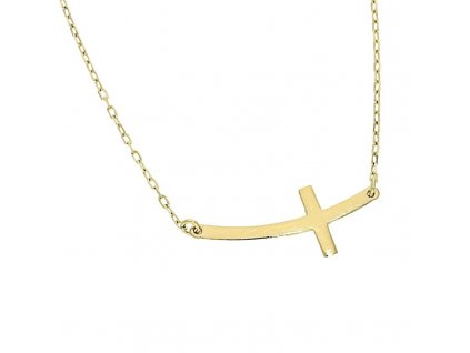 Zlatý náhrdelník s křížkem naležato č. 1