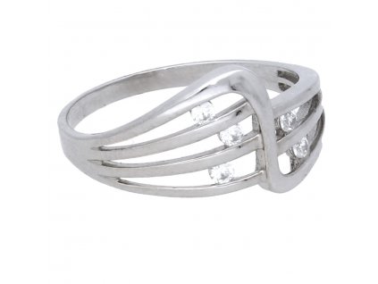 Stříbrný prsten 5 zirkonů
