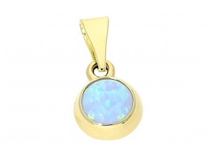 63256 zlaty jemny privesek modry opal c 1