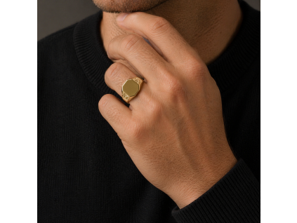 Celozlatý masivní pánský prsten
