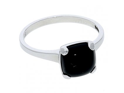 Stříbrný prsten černý onyx