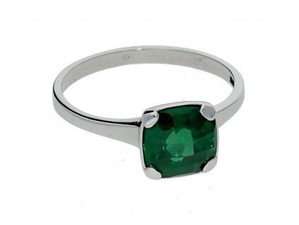 Stříbrný prsten broušený zelený zirkon