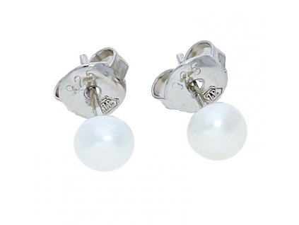 Stříbrné náušnice pecky kultivované perly