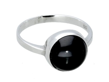 Stříbrný prsten kulatý Onyx