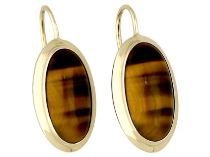 Zlaté náušnice velké tygří oko