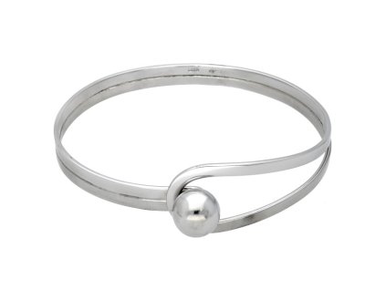 Moderní stříbrný pevný náramek