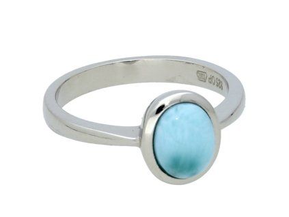 Stříbrný prsten Larimar (Velikost 56)