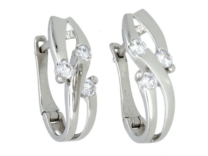 Bílé zlato náušnice drobné zirkony