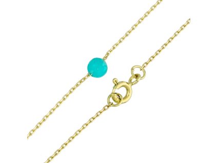 Zlatý náramek s Amazonitem