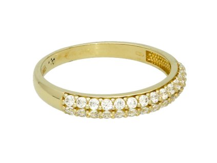 Zlatý prsten třpytivý zirkonový