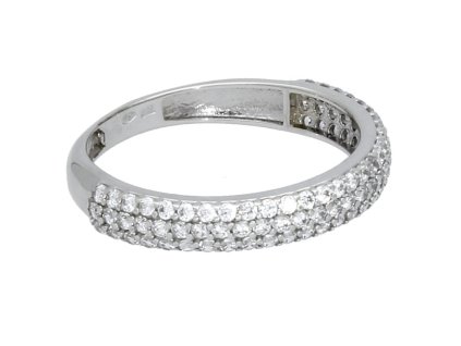 Prsten z bílého zlata třpytivé zirkony