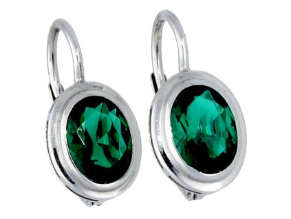 Náušnice z bílého zlata broušený smaragd