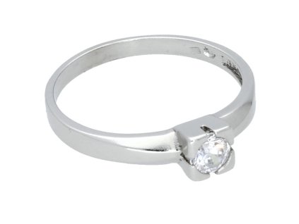 Stříbrný lesklý prsten třpytivý zirkon