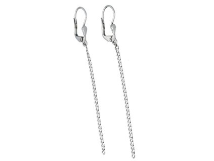 Visací náušnice v bílém lesklém zlatě