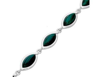 Malachitový náramek ve stříbře