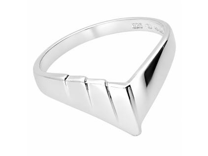 088 modern angular silver ring design