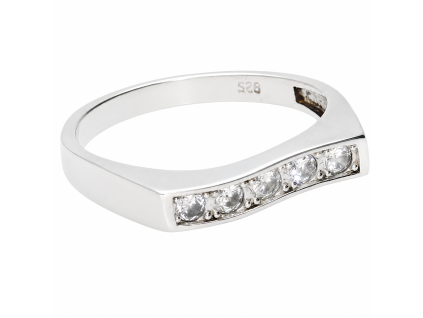 091 polished silver ring with gemstones