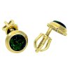 Zlaté náušnice zelený opál č. 2