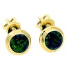 Zlaté náušnice zelený opál č. 1