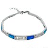 Náramek stříbrný s modrým opálem č. 2