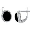 Stříbrné náušnice ONYX č. 2