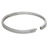 Stříbrný pevný náramek bílé zirkony č. 2