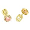 Zlaté náušnice pecky růžový zirkon č. 2