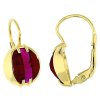 Zlaté náušnice oválné rubíny č. 2