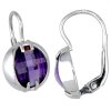 Náušnice bílé zlato s ametysty