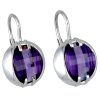 Náušnice bílé zlato s ametysty
