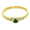 Zlatý prsten synt. smaragd a zirkony č. 2