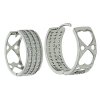 Stříbrné náušnice kruhy třířadé č. 2