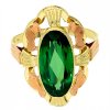 Masivní zlatý prsten zelený smaragd č. 2