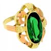 Masivní zlatý prsten zelený smaragd č. 1