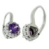 Elegantní stříbrné náušnice synt. ametyst č. 2