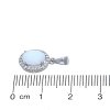 Oválný stříbrný přívěs bílý opál č. 2