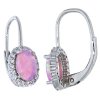 Stříbrné náušnice s růžovými opály č. 2