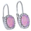 Stříbrné náušnice s růžovými opály č. 1