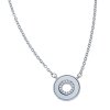 Stříbrný náhrdelník kolečko s perletí č. 1