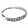 Stříbrný barevný smaltovaný náramek č. 2