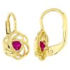 Zlaté náušnice se synt. rubíny č. 2