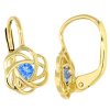 Zlaté náušnice synt. akvamaríny č. 2