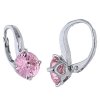 Jemné stříbrné náušnice růžové zirkony č. 2