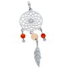 Stříbrný přívěsek lapač snů oranžové opály