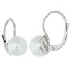 Náušnice z bílého zlata osazené perlou