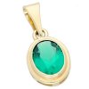 Oválný zlatý přívěsek synt. smaragd
