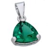 Stříbrný přívěs synt. smaragd