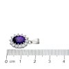 Stříbrný oválný přívěsek s ametysty a zirkony