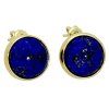 Kulaté zlaté náušnice lapis lazuli (Váha 3.00 g)