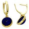 Visací zlaté náušnice lapis lazuli (Váha 3.82 g)